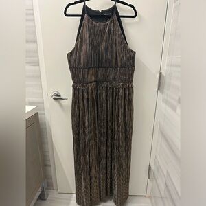 St John Couture Metallic gown, gold and black, size 16.